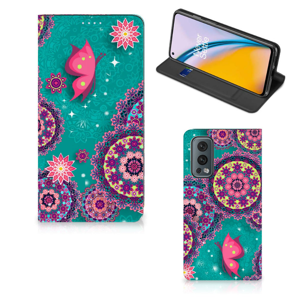 OnePlus Nord 2 5G Bookcase Cirkels en Vlinders