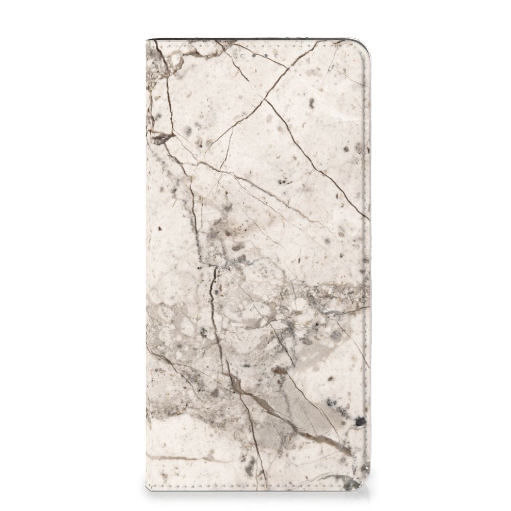 Samsung Galaxy A14 4G Standcase Marmer Beige met stijlvolle marmerlook en elegante afwerking.