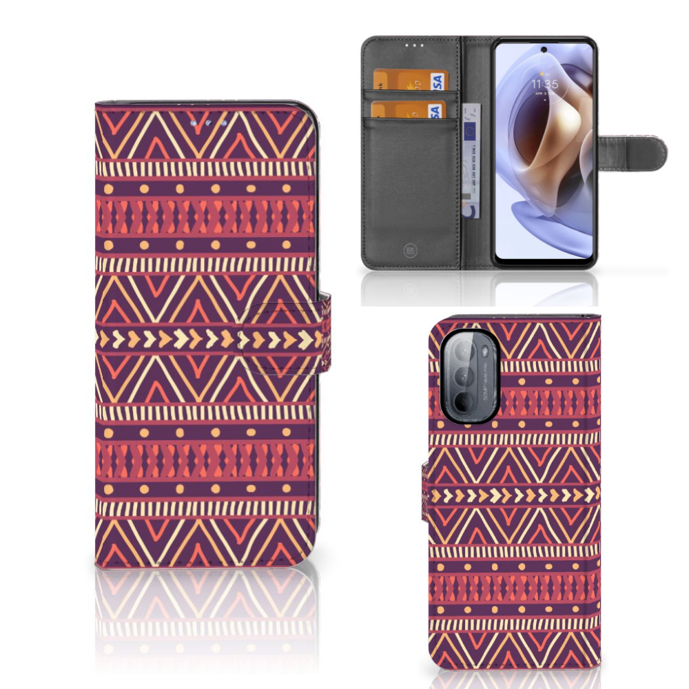 Motorola Moto G31 | G41 Telefoon Hoesje Aztec Paars