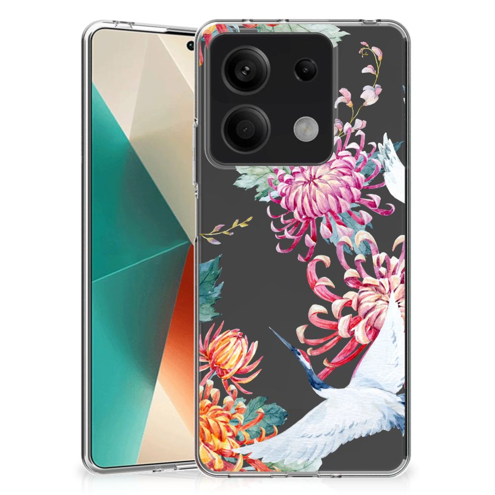 Xiaomi Redmi Note 13 5G TPU Hoesje Bird Flowers