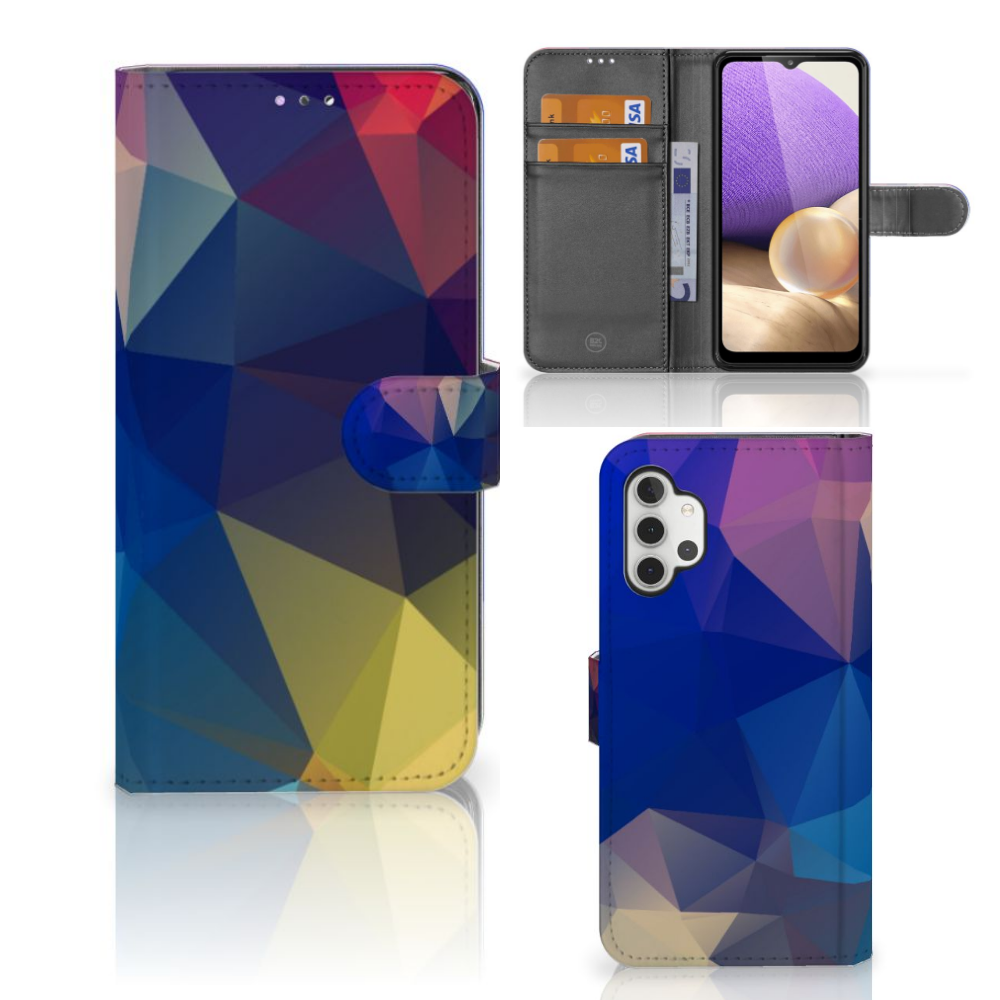Samsung Galaxy A32 4G Book Case Polygon Dark