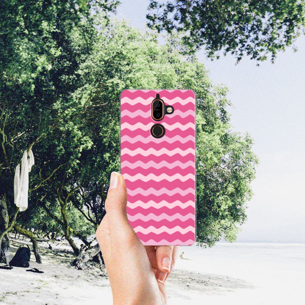 Nokia 7 Plus TPU bumper Waves Pink