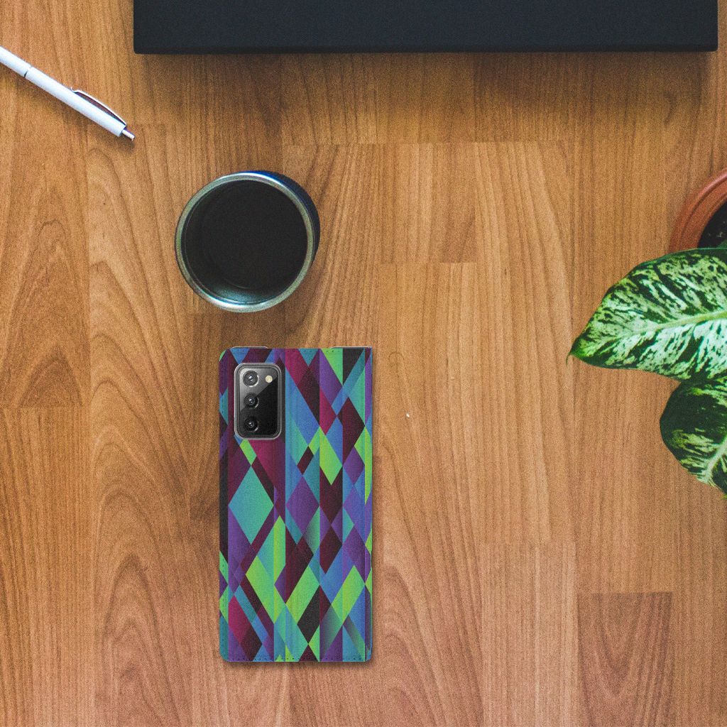 Samsung Galaxy Note20 Stand Case Abstract Green Blue - B2C Telecom