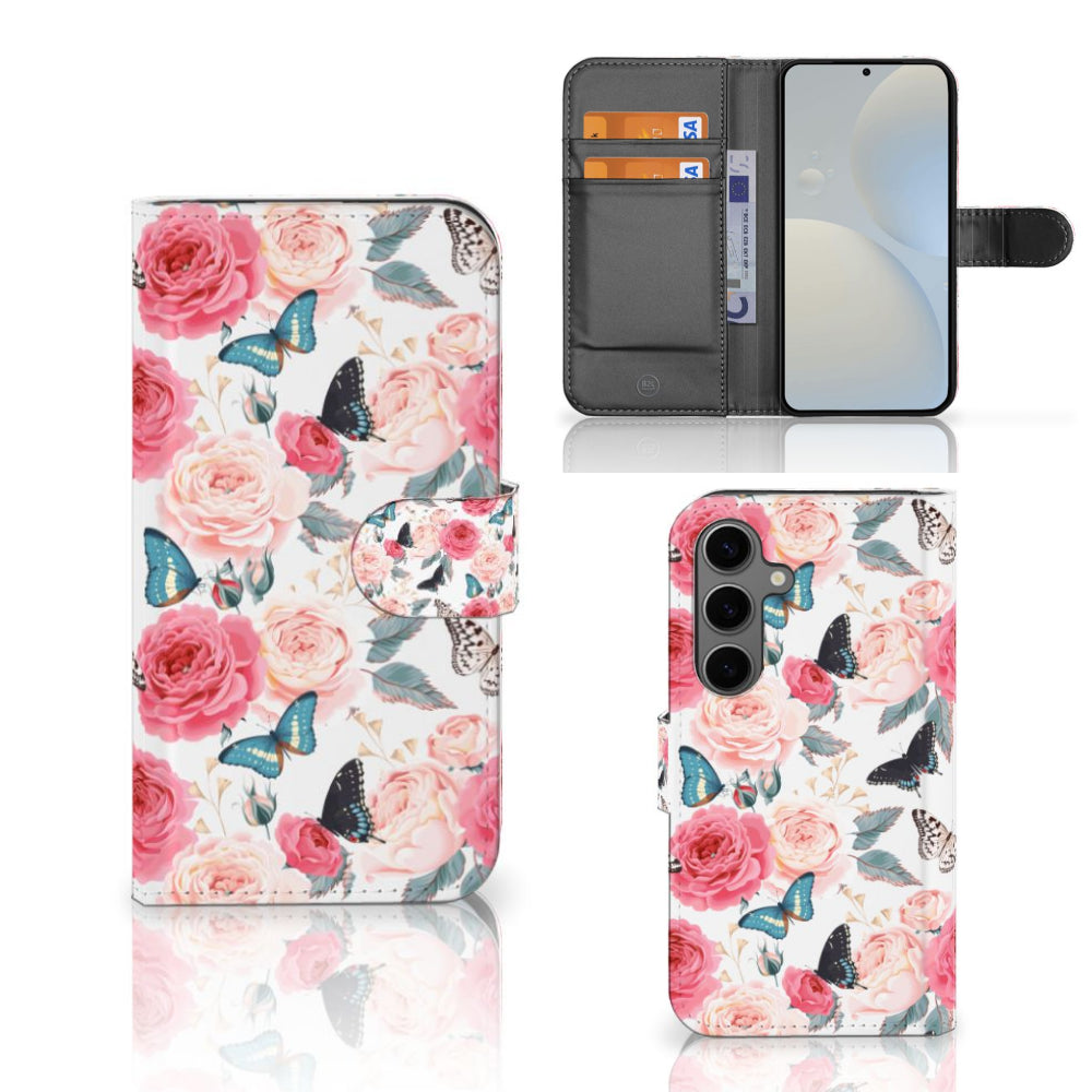 Samsung Galaxy S25 Hoesje Butterfly Roses