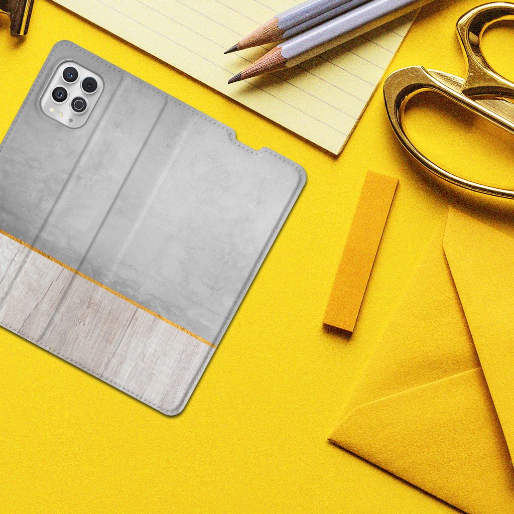 Motorola Moto G100 Book Wallet Case Wood Concrete - B2C Telecom