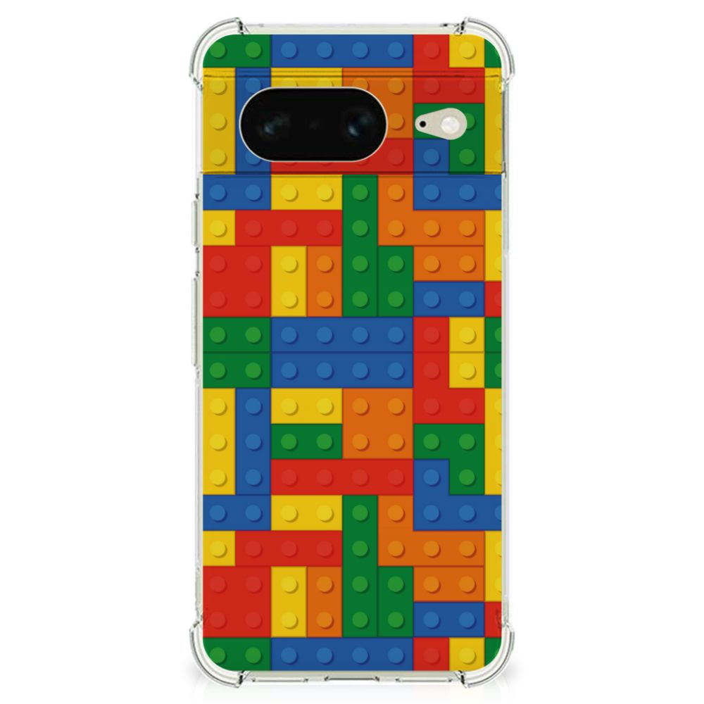 Google Pixel 8 Doorzichtige Silicone Hoesje Blokken B2C Telecom