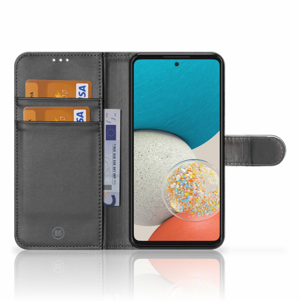 Samsung Galaxy A53 Telefoonhoesje met Pasjes Zwarte Kat