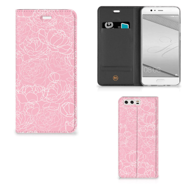 Huawei P10 Plus Smart Cover White Flowers