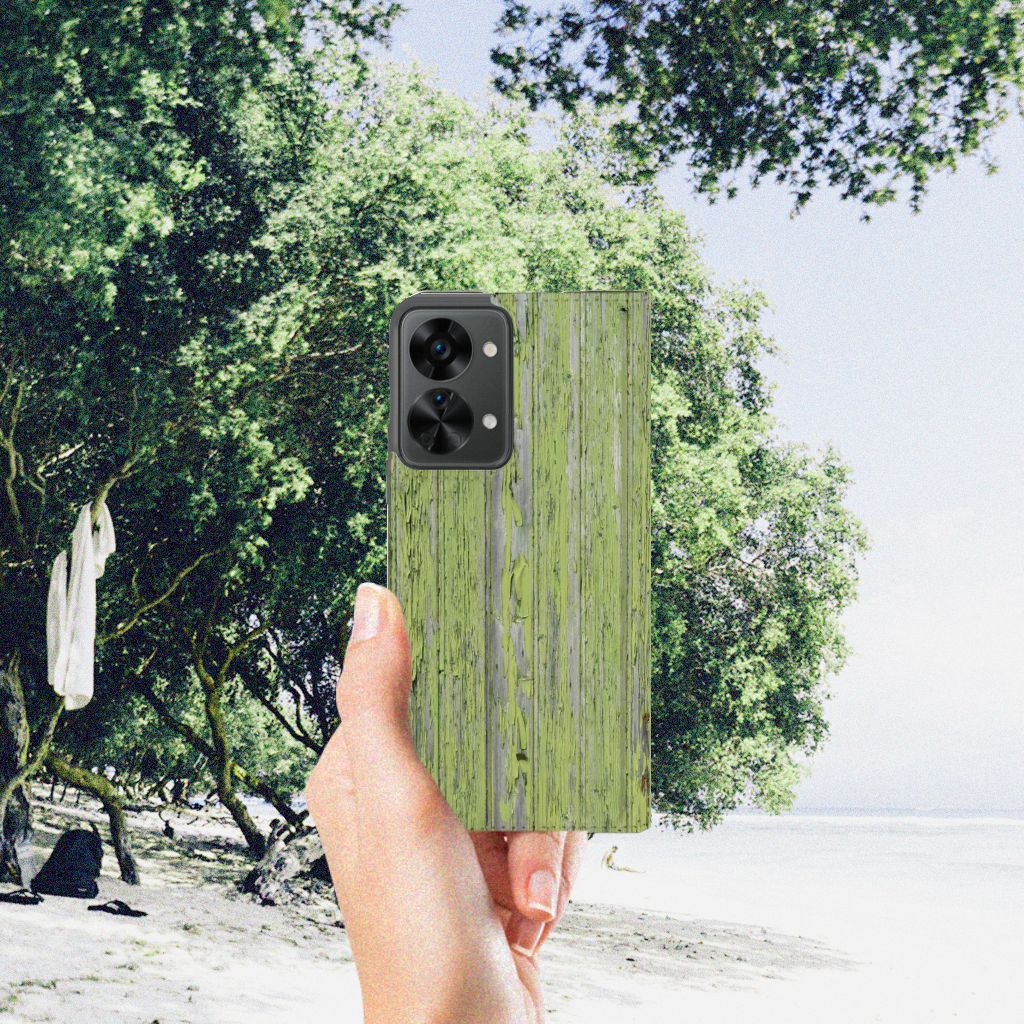 OnePlus Nord 2T Book Wallet Case Green Wood - B2C Telecom