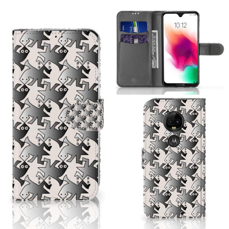 Motorola Moto G7 | G7 Plus Telefoonhoesje met Pasjes Salamander Grey