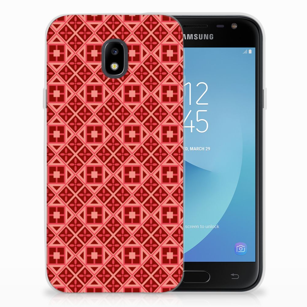 Samsung Galaxy J3 2017 TPU bumper Batik Rood