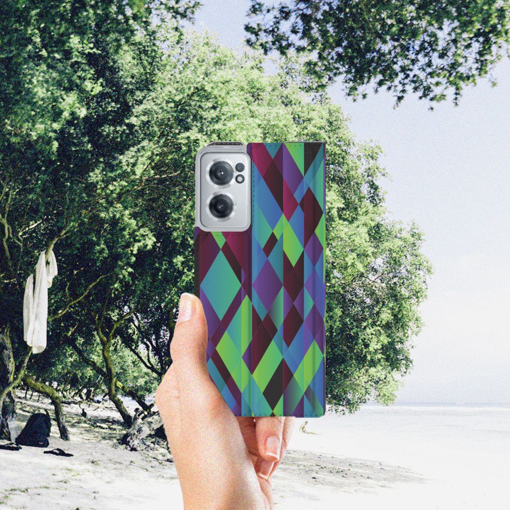 OnePlus Nord CE 2 5G Stand Case Abstract Green Blue - B2C Telecom