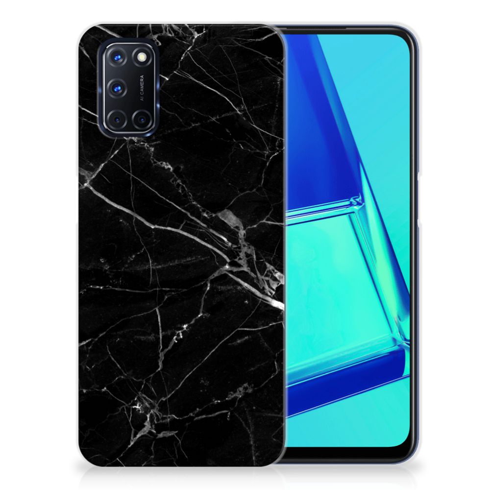 OPPO A52 | A72 TPU Siliconen Hoesje Marmer Zwart - Origineel Cadeau Vader