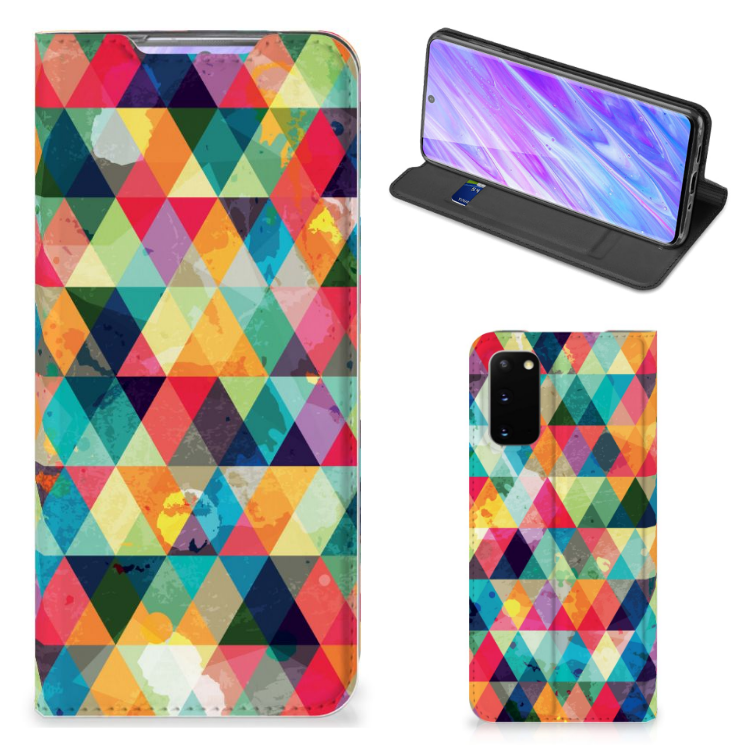 Samsung Galaxy S20 Hoesje met Magneet Geruit - B2C Telecom