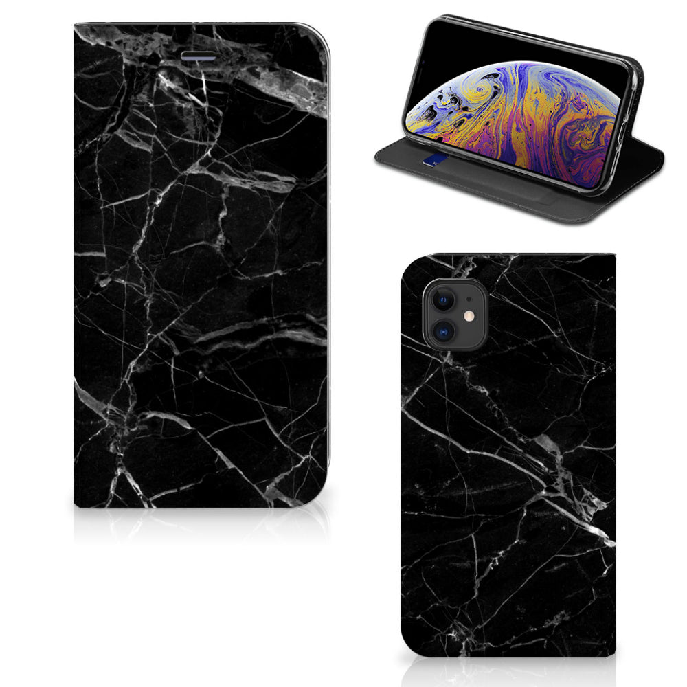 Apple iPhone 11 Standcase Marmer Zwart - Origineel Cadeau Vader