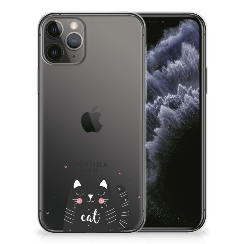 Apple iPhone 11 Pro Telefoonhoesje met Naam Cat Good Day
