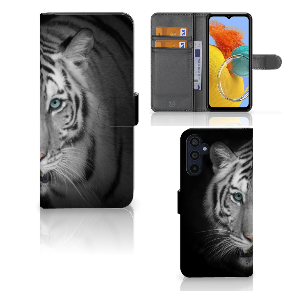 Samsung Galaxy M14 Telefoonhoesje met Pasjes Tijger