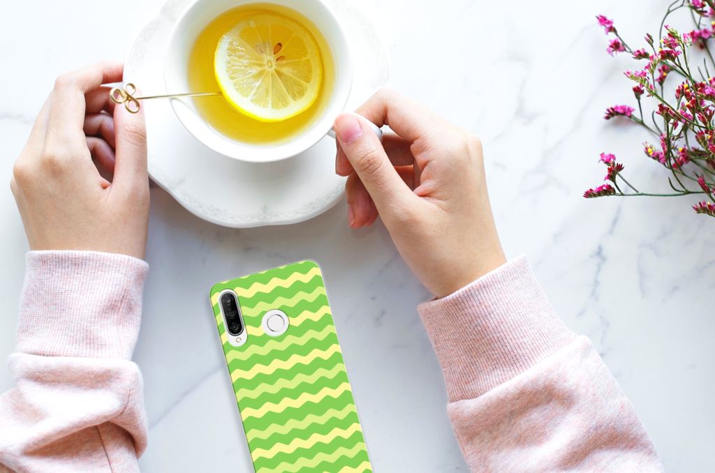 Huawei P30 Lite TPU bumper Waves Green