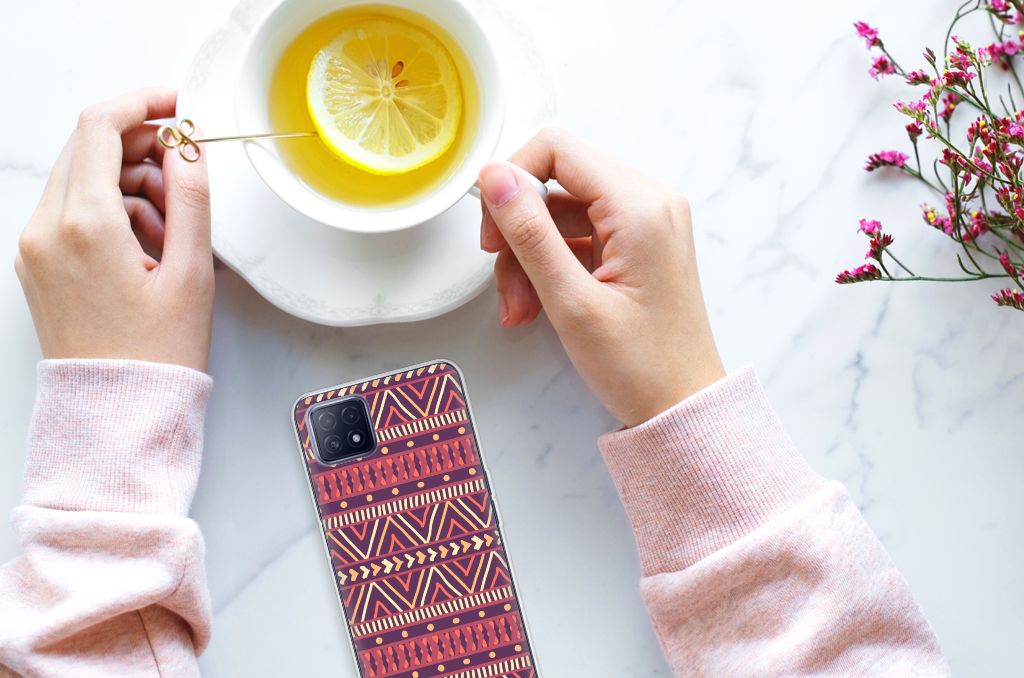 OPPO A53 5G | OPPO A73 5G TPU bumper Aztec Paars B2C Telecom