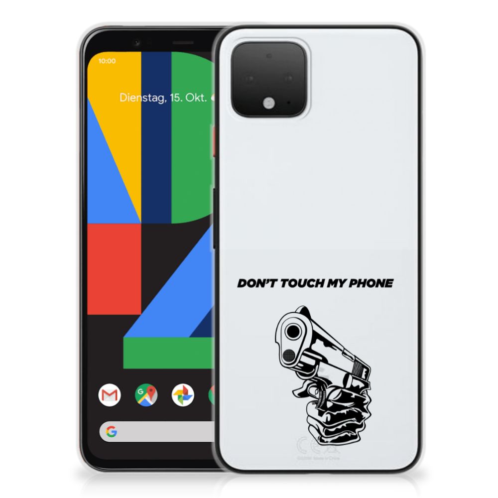 Google Pixel 4 Silicone-hoesje Gun Don't Touch My Phone B2C Telecom