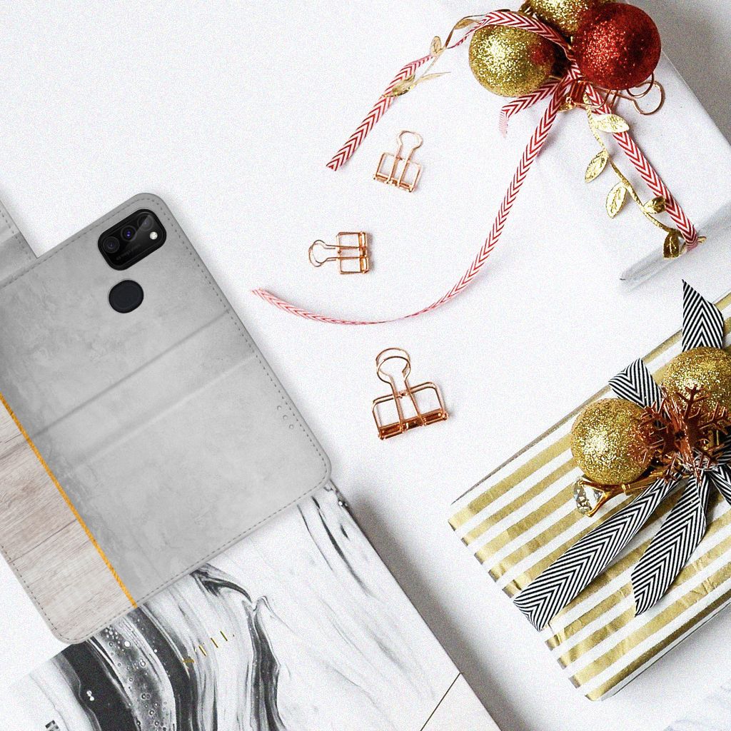 Samsung Galaxy M21 | M30s Book Style Case Wood Concrete