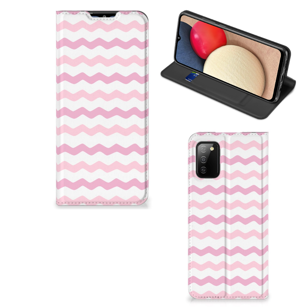 Samsung Galaxy M02s | A02s Hoesje met Magneet Waves Roze - B2C Telecom