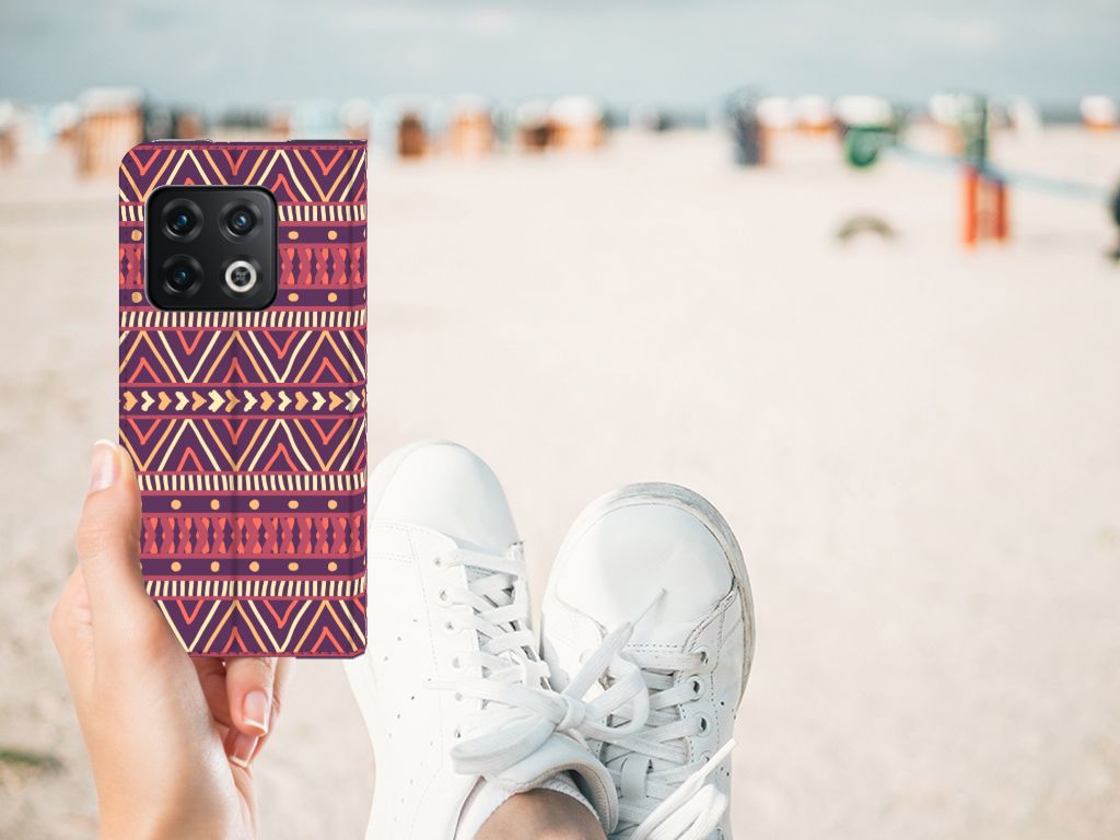 OnePlus 10 Pro Hoesje met Magneet Aztec Paars - B2C Telecom