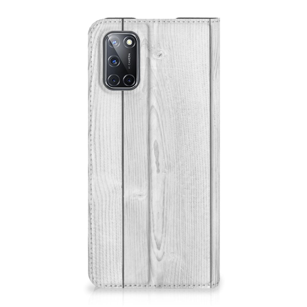 OPPO A52 | A72 Book Wallet Case White Wood - B2C Telecom
