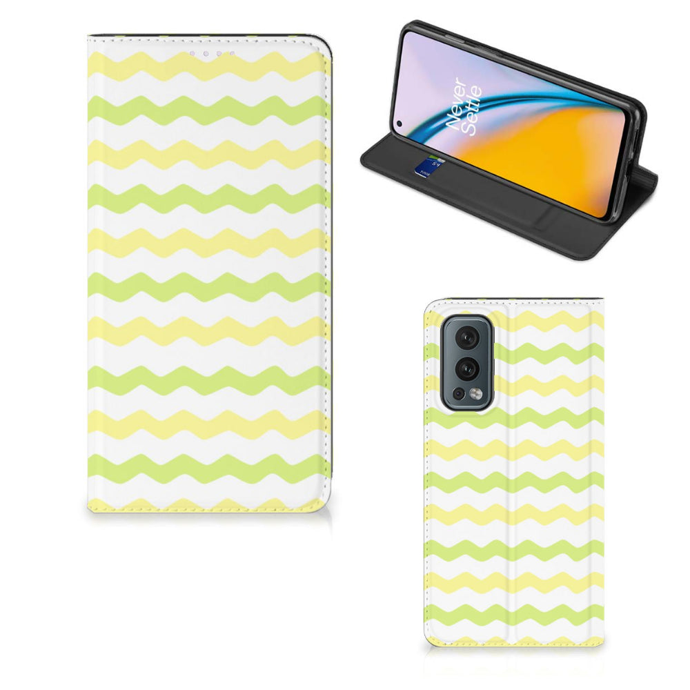 OnePlus Nord 2 5G Hoesje met Magneet Waves Yellow