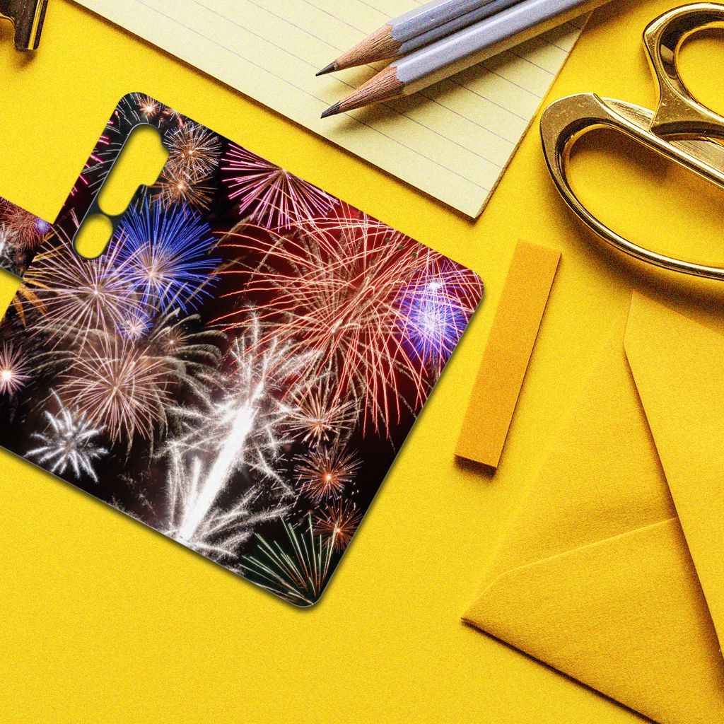Xiaomi Mi Note 10 Pro Wallet Case met Pasjes Vuurwerk