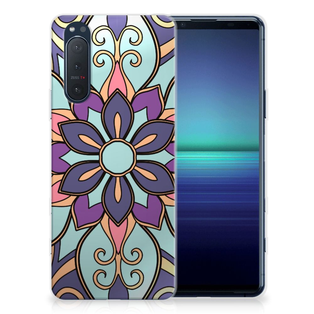 Sony Xperia 5II TPU Case Purple Flower