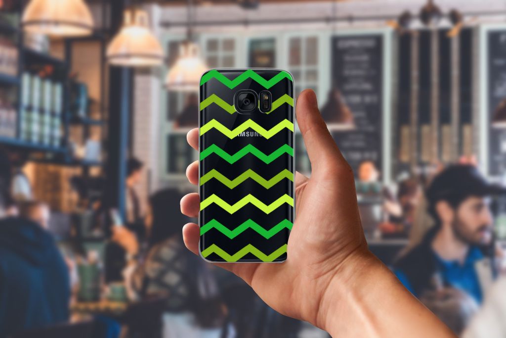Samsung Galaxy S7 TPU bumper Zigzag Groen