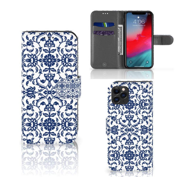 Apple iPhone 11 Pro Hoesje Flower Blue