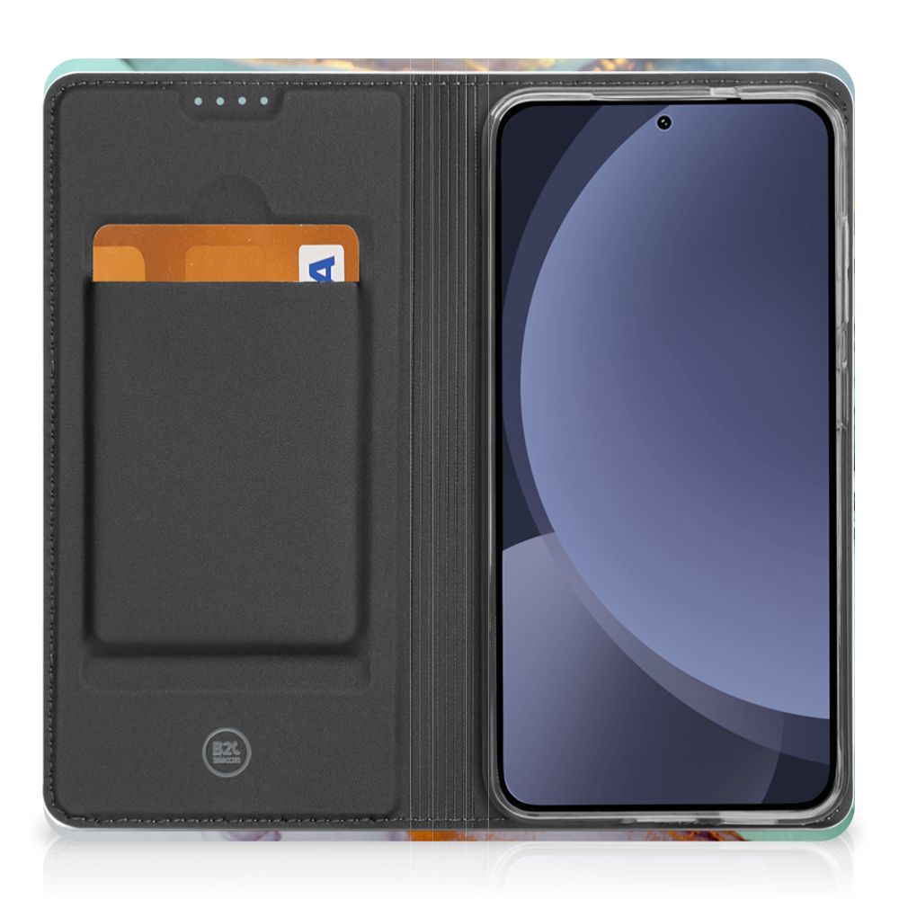 Smart Cover voor Samsung Galaxy S25 Dark Flowers