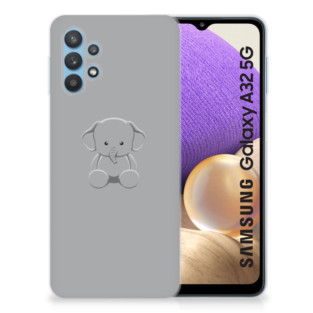 Samsung Galaxy A32 5G Telefoonhoesje met Naam Grijs Baby Olifant B2C Telecom