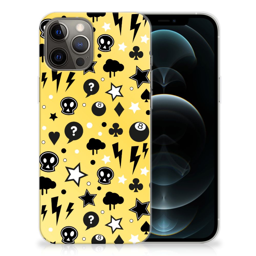 Silicone Back Case iPhone 12 Pro Max Punk Geel