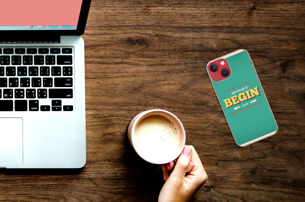 Apple iPhone 13 Siliconen hoesje met naam Quote Begin B2C Telecom