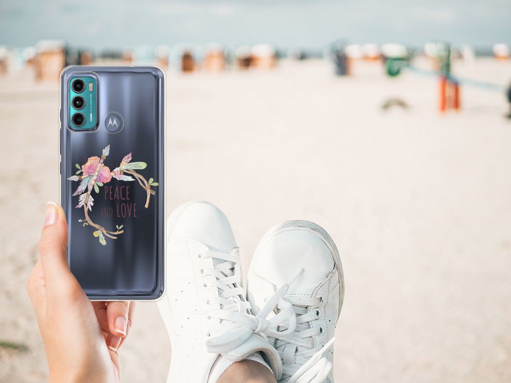 Motorola Moto G60 Telefoonhoesje met Naam Boho Text B2C Telecom