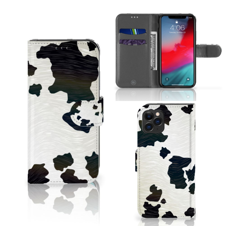 Apple iPhone 11 Pro Telefoonhoesje met Pasjes Koeienvlekken