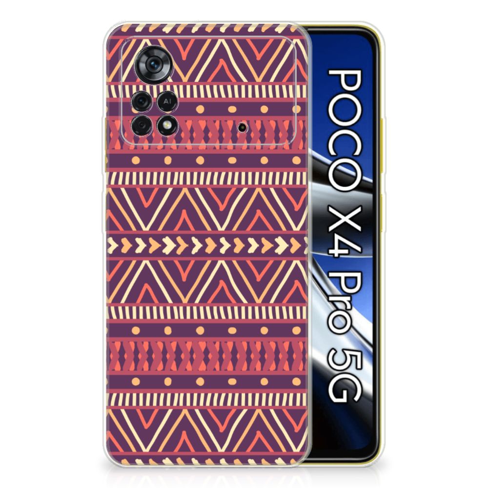 Xiaomi Poco X4 Pro 5G TPU bumper Aztec Paars B2C Telecom