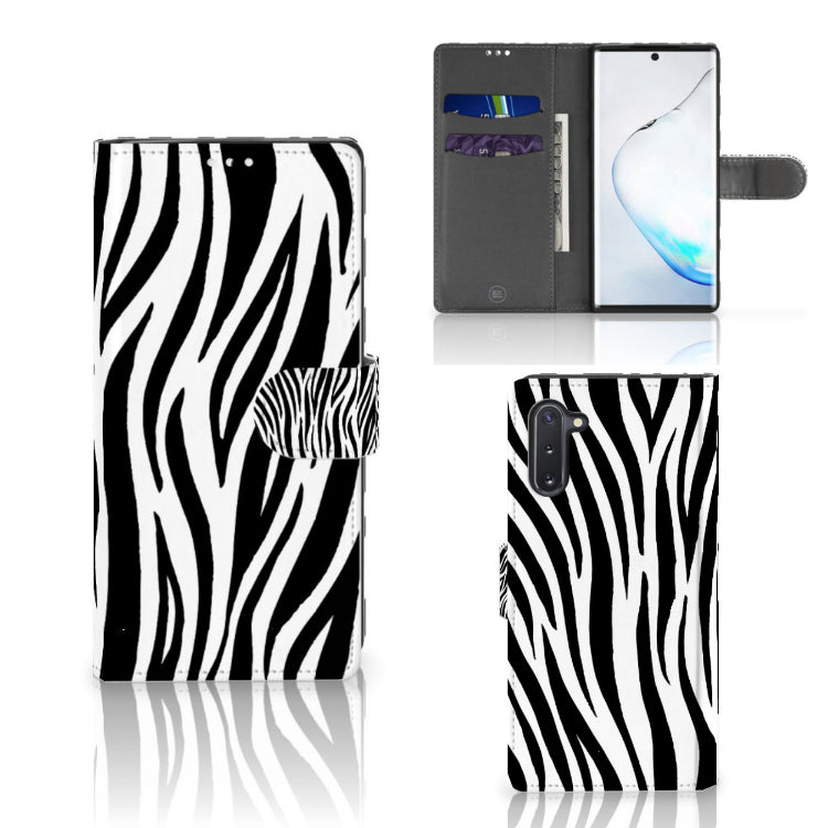 Samsung Galaxy Note 10 Telefoonhoesje met Pasjes Zebra
