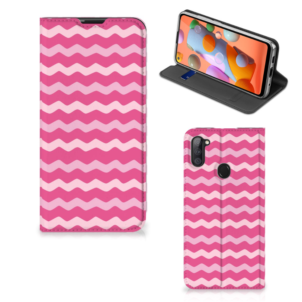 Samsung Galaxy M11 | A11 Hoesje met Magneet Waves Pink