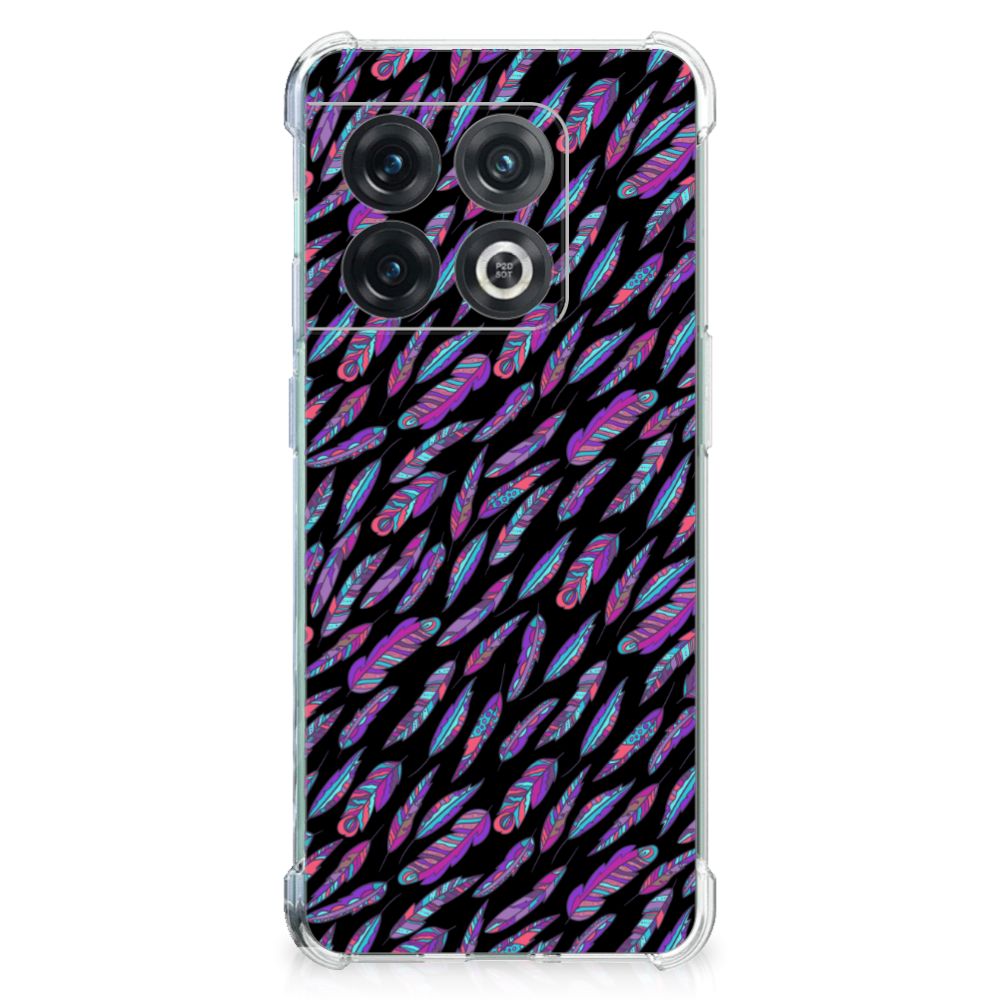 OnePlus 10 Pro Doorzichtige Silicone Hoesje Feathers Color