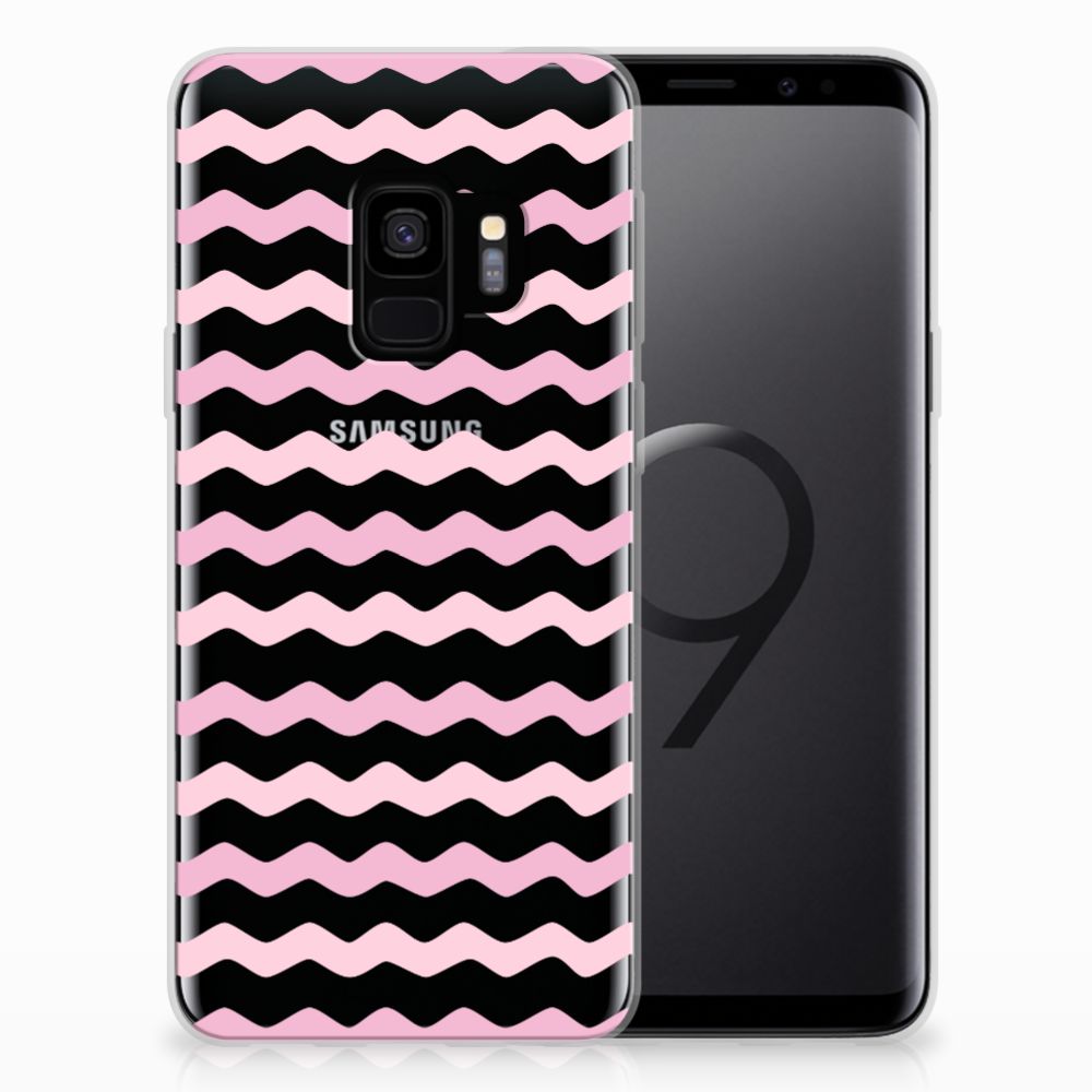 Samsung Galaxy S9 TPU bumper Waves Roze