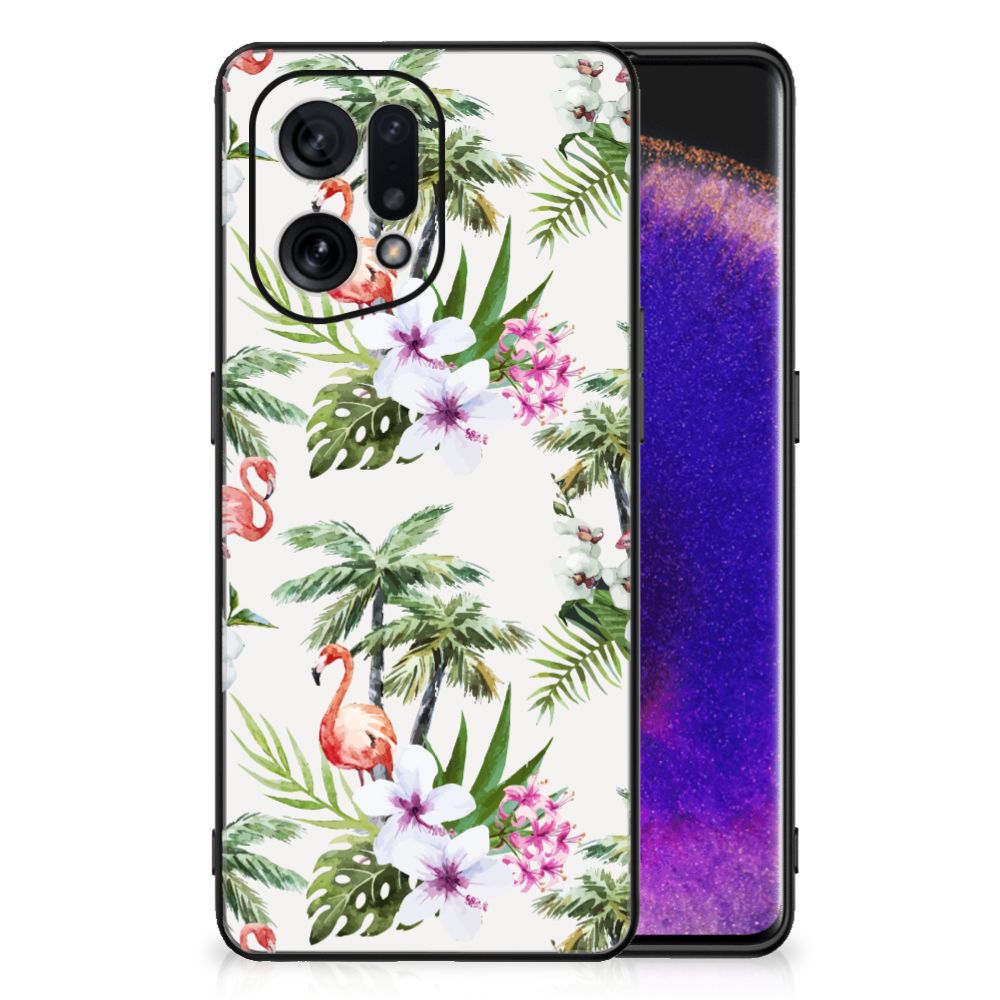 OPPO Find X5 Dierenprint Telefoonhoesje Flamingo Palms