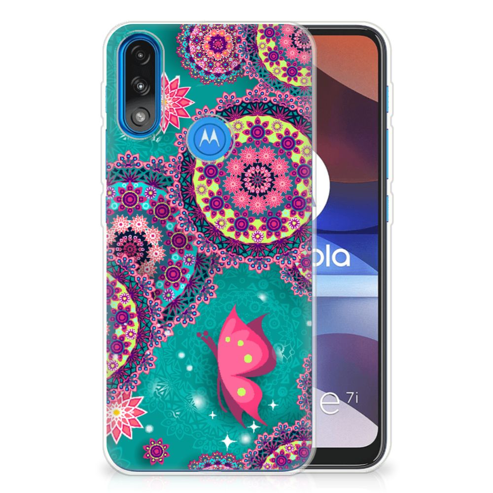 Motorola Moto E7/E7i Power Hoesje maken Cirkels en Vlinders