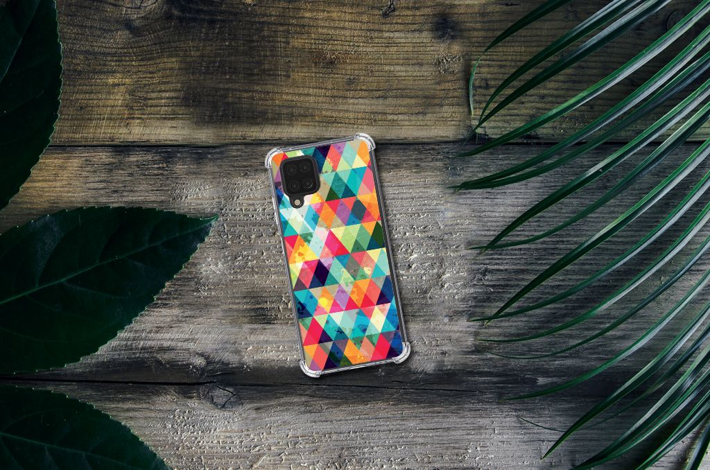 Samsung Galaxy A12 Doorzichtige Silicone Hoesje Geruit - B2C Telecom