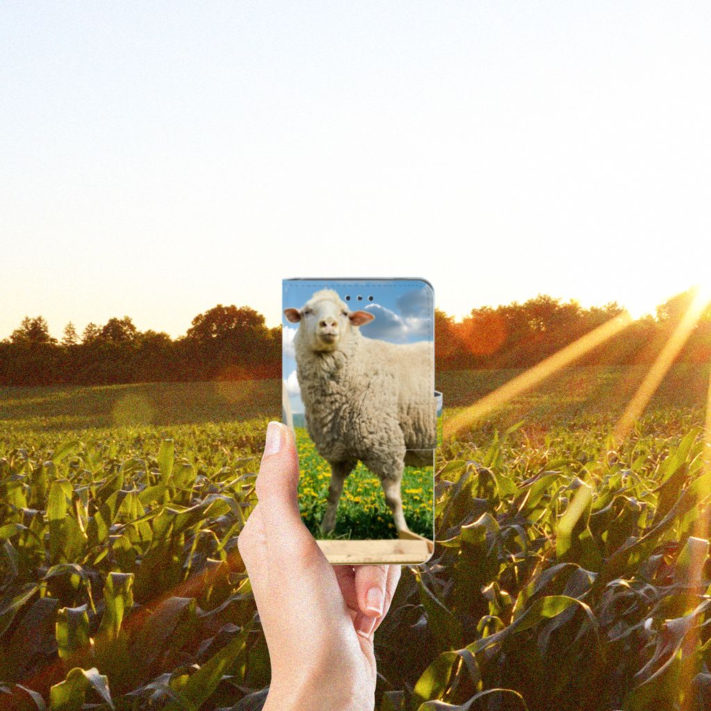 Nokia 7 Telefoonhoesje met Pasjes Schaap en Lammetje