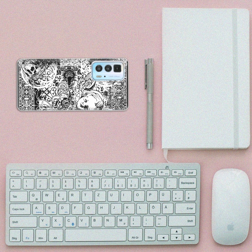 Silicone Back Case Motorola Edge 20 Pro Skulls Angel B2C Telecom