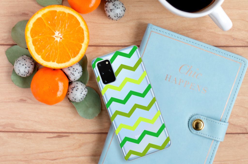 Samsung Galaxy S20 Plus TPU bumper Zigzag Groen B2C Telecom